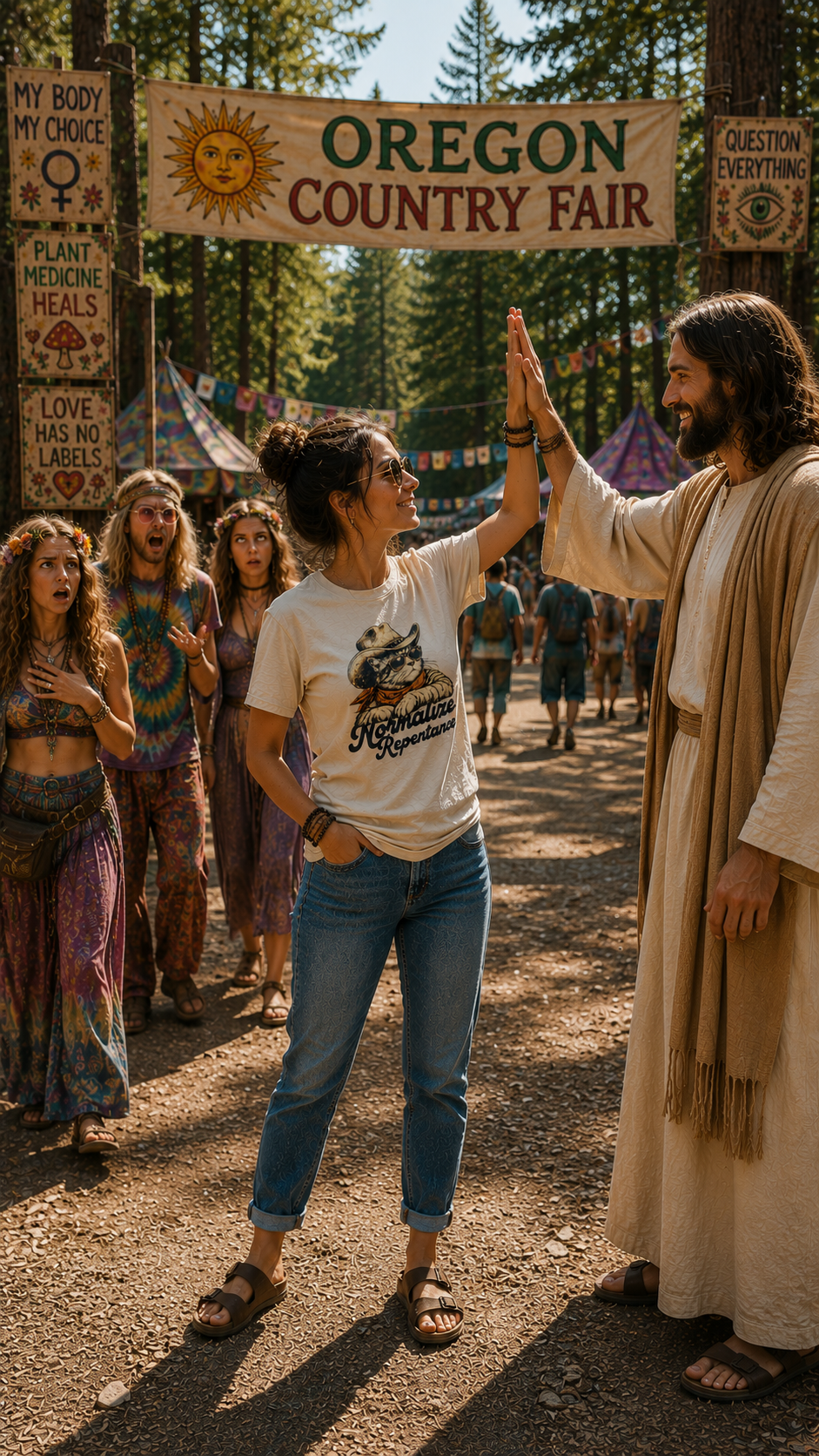 Normalize Repentance Funny Christian T-Shirt, Cowboy Cat Western Faith Humor Tee for Men and Women